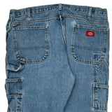 Dickies Double Knee Carpenter Pants - 36W 30L Blue Cotton