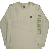 Carhartt Tall Long Sleeve T-Shirt - XL Cream Cotton