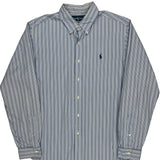 Ralph Lauren Striped Shirt - Large Blue Cotton
