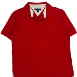 Tommy Hilfiger Polo Shirt - Large Red Cotton
