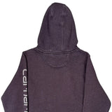 Age 12-14 Carhartt Spellout Hoodie - Large Gray Cotton