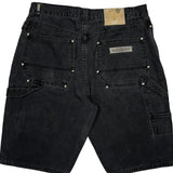 Paco Studded Denim Shorts - 36W 12L Black Denim