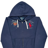 Polo By Ralph Lauren Graphic Hoodie - Large Blue Cotton