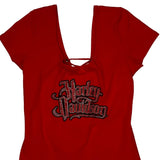 Harley Davidson Top - Medium Red Cotton