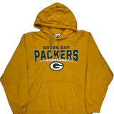 Green Bay Packers Majestic Football Hoodie - Large Yellow Cotton
