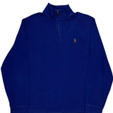 Polo By Ralph Lauren 1/4 Zip - Medium Blue Cotton