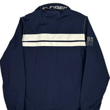 Tommy Hilfiger Striped Windbreaker - Small White Polyester