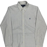 Ralph Lauren Checked Shirt - Medium White Cotton