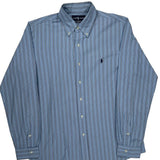 Ralph Lauren Striped Shirt - Large Blue Cotton