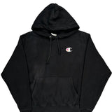 Reverse Weave Champion Hoodie - Large Black Cotton Blend