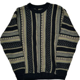 Unbranded Striped Sweater - Large Black Acrylic