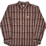 Carhartt Checked Shirt - 2XL Burgundy Cotton