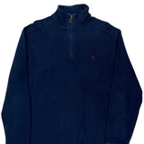 Polo By Ralph Lauren 1/4 Zip - Large Navy Cotton