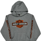 Motorcycles Harley Davidson Graphic Hoodie - Large Gray Cotton Blend