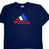 Adidas Graphic T-Shirt - Large Blue Cotton