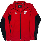 Wisconsin Adidas Track Jacket - Medium Red Polyester