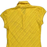 Puma Striped Polo Shirt - Large Yellow Cotton
