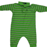 Age 12 Months Polo By Ralph Lauren Striped Playsuit - 3XS Green Cotton