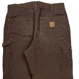Carhartt Double Knee Carpenter Pants - 30W 31L Brown Cotton