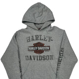 Appleton, Wi Harley Davidson Graphic Hoodie - Large Gray Cotton Blend