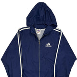 Adidas Windbreaker - Large Blue Polyester
