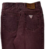 Guess Jeans - 25W UK 6 Burgundy Cotton