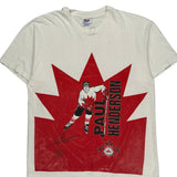 Single Stitch Paul Henderson Hanes Graphic T-Shirt - XL Red Cotton