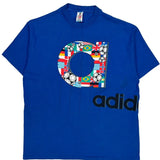 Single Stitch Soccer Adidas Graphic T-Shirt - XL Multicoloured Cotton