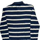 Tommy Hilfiger Striped Long Sleeve Polo Shirt - XL Blue Cotton