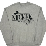 Mickey Mouse Disney Cartoon Sweatshirt - Medium Gray Cotton Blend
