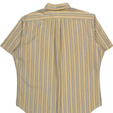 Ralph Lauren Striped Short Sleeve Shirt - Large Yellow Cotton