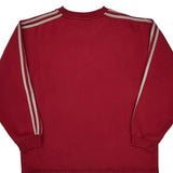Adidas Striped Sweatshirt - Large Red Cotton Blend