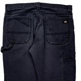 Dickies Carpenter Trousers - 34W 31L Black Cotton Blend