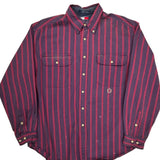 Tommy Hilfiger Striped Shirt - Large Red Cotton