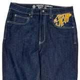 Dragon Embroidery Ninth Hall Jeans - 34W 29L Blue Cotton