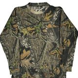 Mossy Oak Camo Long Sleeve T-Shirt - Large Khaki Cotton