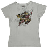 Harley Davidson Graphic T-Shirt - Medium White Cotton