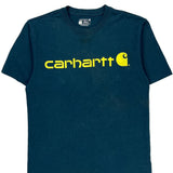 Loose Fit Carhartt Spellout T-Shirt - Small Blue Cotton