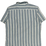 Levis Striped Short Sleeve Shirt - Large Blue Cotton