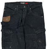 Wrangler Cargo Trousers - 32W 34L Black Cotton