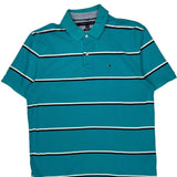 Tommy Hilfiger Striped Polo Shirt - XL Blue Cotton
