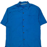 Tommy Bahama Hawaiian Shirt - Large Blue Silk