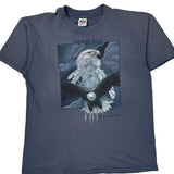 Catch The Wind Anvil Single Stitch T-Shirt - Large Blue Cotton