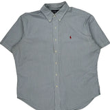 Ralph Lauren Striped Short Sleeve Shirt - XL Blue Cotton