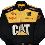 Ward Burton Winston Cup Series Cat Nascar Bomber Jacket - 2XL Black Cotton