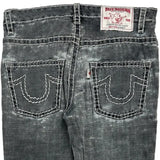 True Religion Contrast Stitch Jeans - 35W 30L Grey Cotton