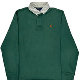 Polo By Ralph Lauren Rugby Shirt - Large Green Cotton