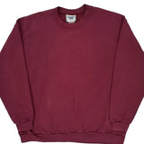90'S Blank Lee Sweatshirt - XL Burgundy Cotton Blend