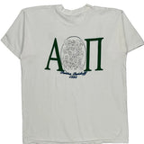 Single Stitch Greek Letters Fruit Of The Loom Graphic T-Shirt - XL White Cotton