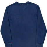 Tommy Hilfiger Spellout Long Sleeve T-Shirt - Large Blue Cotton